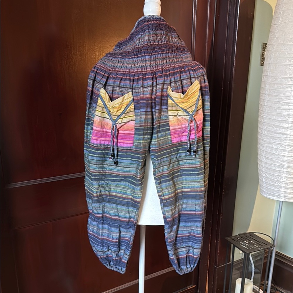 Striped Multicolor Harem Jogger Pants
